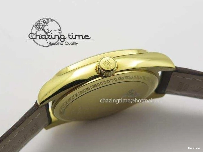 MiroTime 0419 Cellini Date YG White Numeral Dial On Brown Leather Strap A Affordable 3883